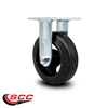 Service Caster 6 Inch Rubber on Steel Wheel Rigid Caster with Roller Bearing SCC-30R620-RSR